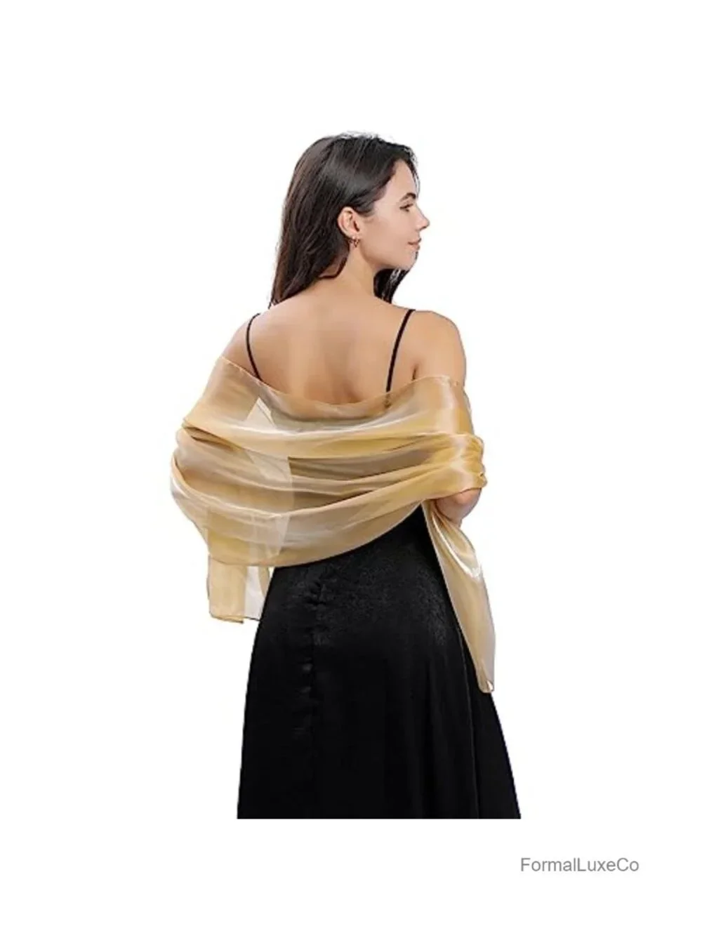 Sheer Organza Shawl Wrap for Evening Dresses Bridesmaid Wedding Party